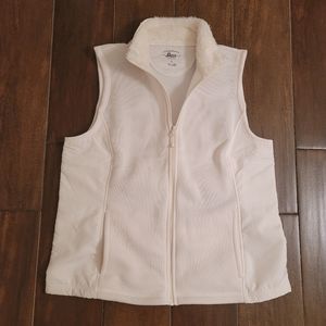 G H Bass & Co Womens Off White Ivory Sleeveless Vest Jacket NWT Size L
